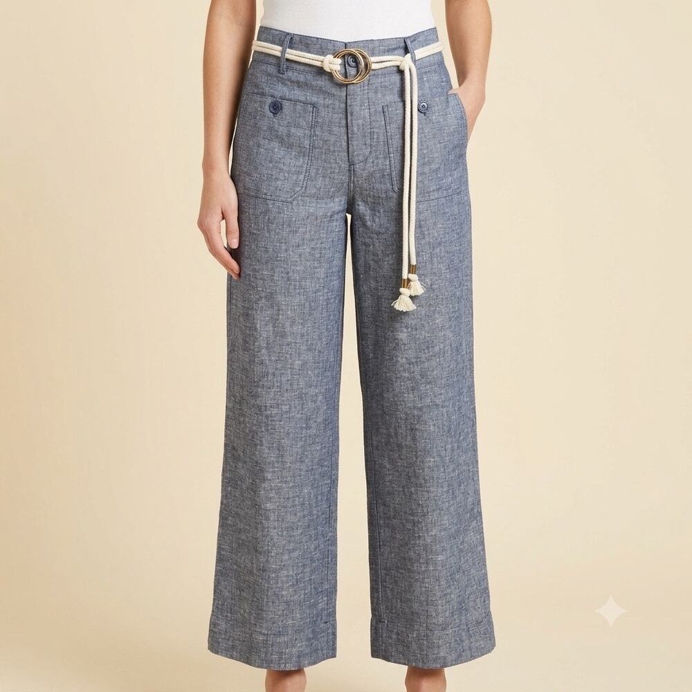 325-Zac & Rachel Linen Blend Crop Pants size L / Waist 18” / Inseam 28”